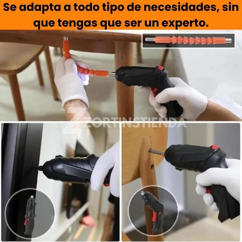 Destornillador Eléctrico Portátil ZORTINS™ ( ¡OFERTA EXCLUSIVA SOLO PARA LOS PRIMEROS 50 COMPRADORES- llévate de regalo 47 brocas variadas, un mandril de 6 mm y un maletín) ! solo hasta hoy a las 11:59 p.m.!