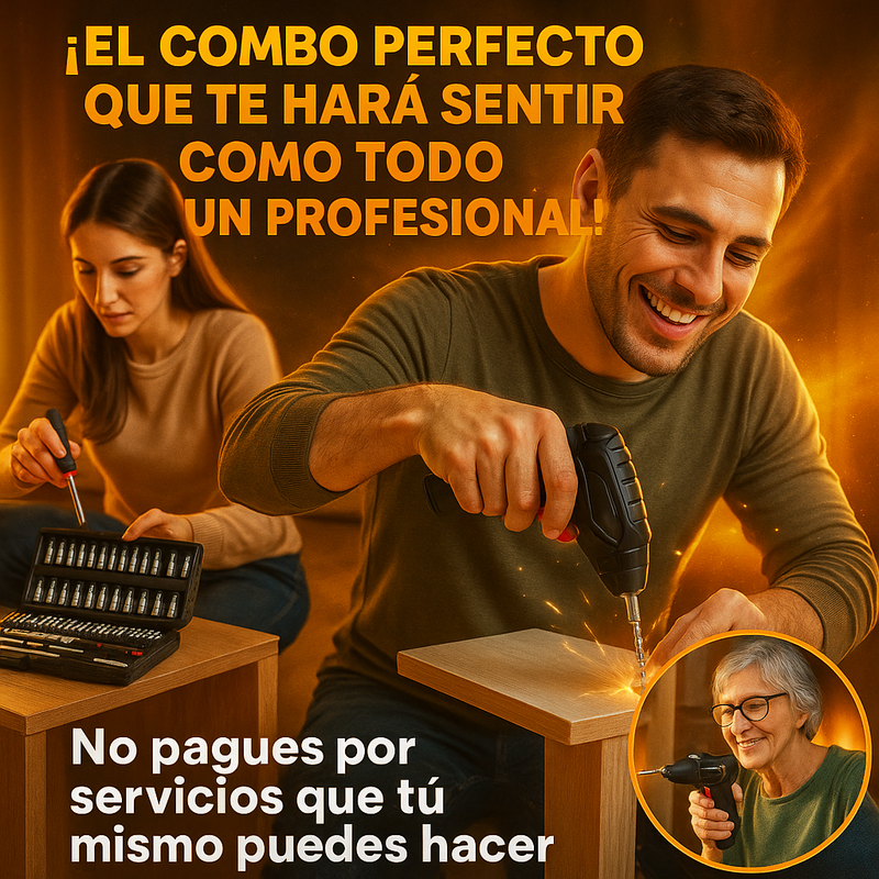 Kit Destornillador Eléctrico Portátil ZORTINS™ con 47 puntas variadas, un mandril + ¡Juego de herramientas adicional como REGALO para los primeros 50 que aprovechen esta oferta!🎁 ¡Solo por hoy hasta las 11:59 p. m. con envío GRATIS y pago contra entrega!