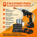 Combo Hidrolavadora Inalámbrica Portátil Recargable 48V de Alta Presión + ¡Juego de herramientas adicional como REGALO para los primeros 50 que aprovechen esta oferta!🎁 ¡Solo por hoy hasta las 11:59 p. m. con envío GRATIS y pago contra entrega!