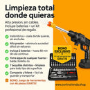 Combo Hidrolavadora Inalámbrica Portátil Recargable 48V de Alta Presión + ¡Juego de herramientas adicional como REGALO para los primeros 50 que aprovechen esta oferta!🎁 ¡Solo por hoy hasta las 11:59 p. m. con envío GRATIS y pago contra entrega!